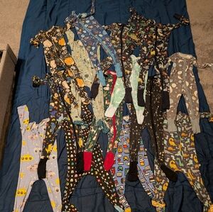15 little Sleepies and posh peanut  Colorful Patterned Pajama Onesies zippies